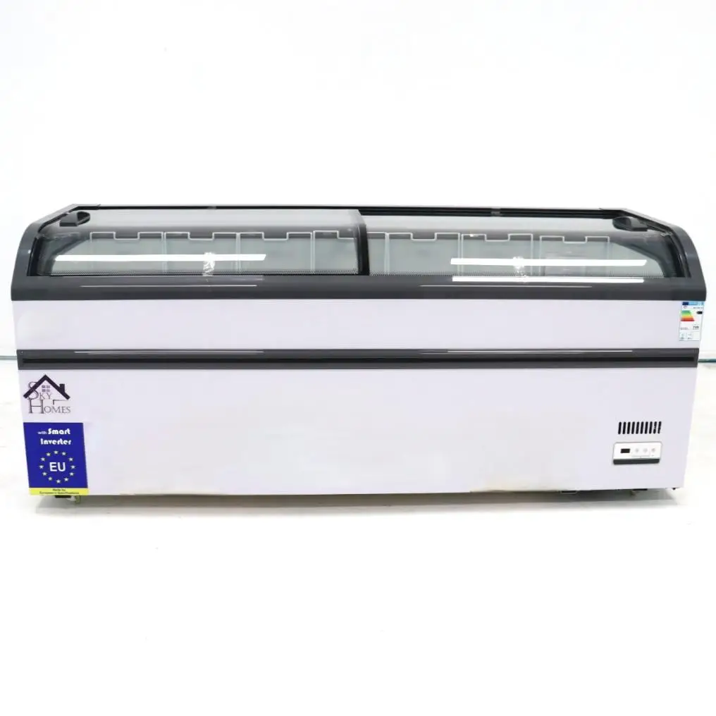 Large 1000-Liter Commercial Fridge Freezer Cold Horizontal Chest Display Big Island Freezer