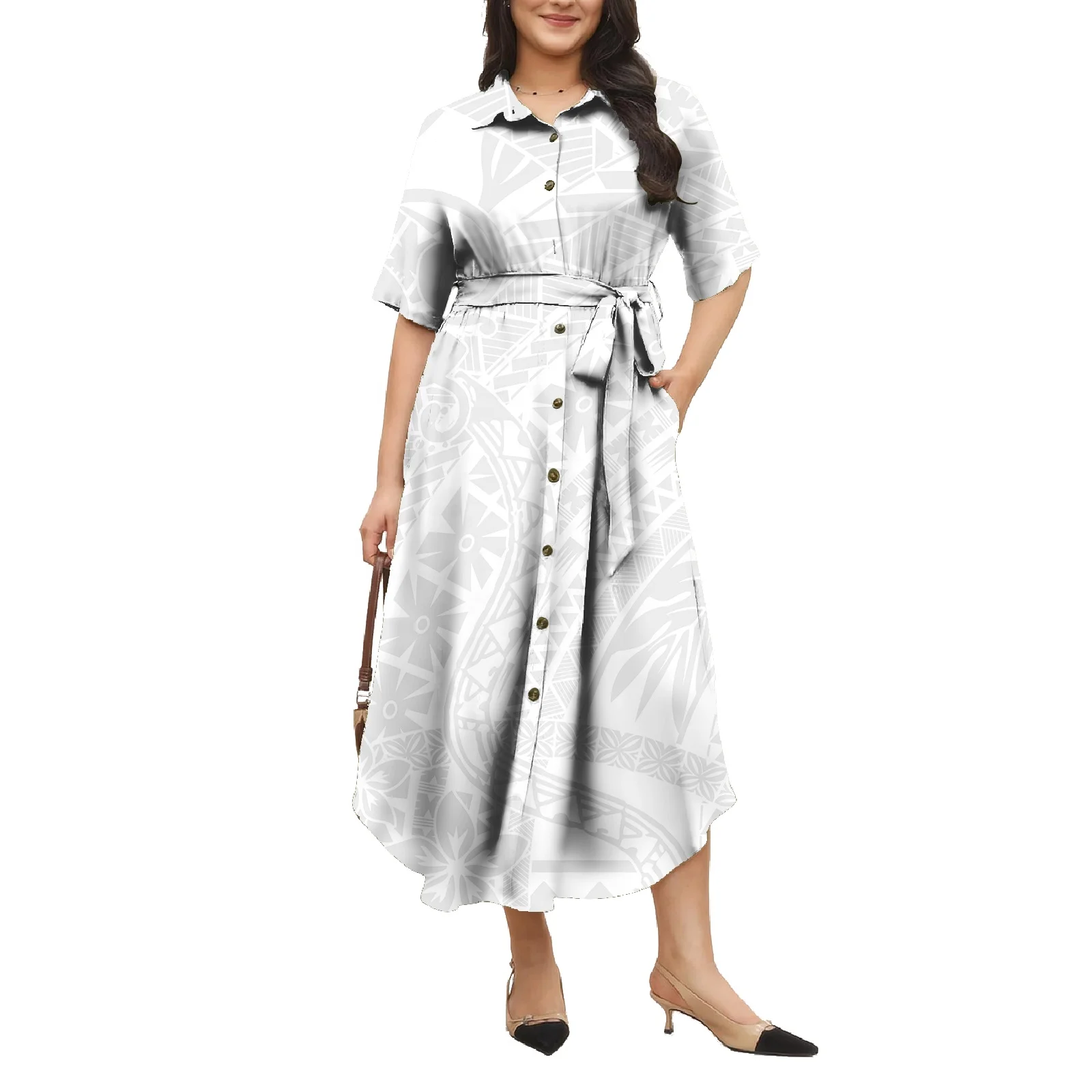 fitted lace wedding dress Antibes Beach Maxi Shirt Dress – Heidi Klein main image 0