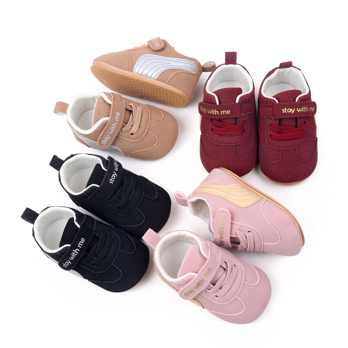 Latest Cute Safety Infant Shoes Anti-slip TPR Soles Fashionable Comfortable Pre Walker Baby Casual Shoes