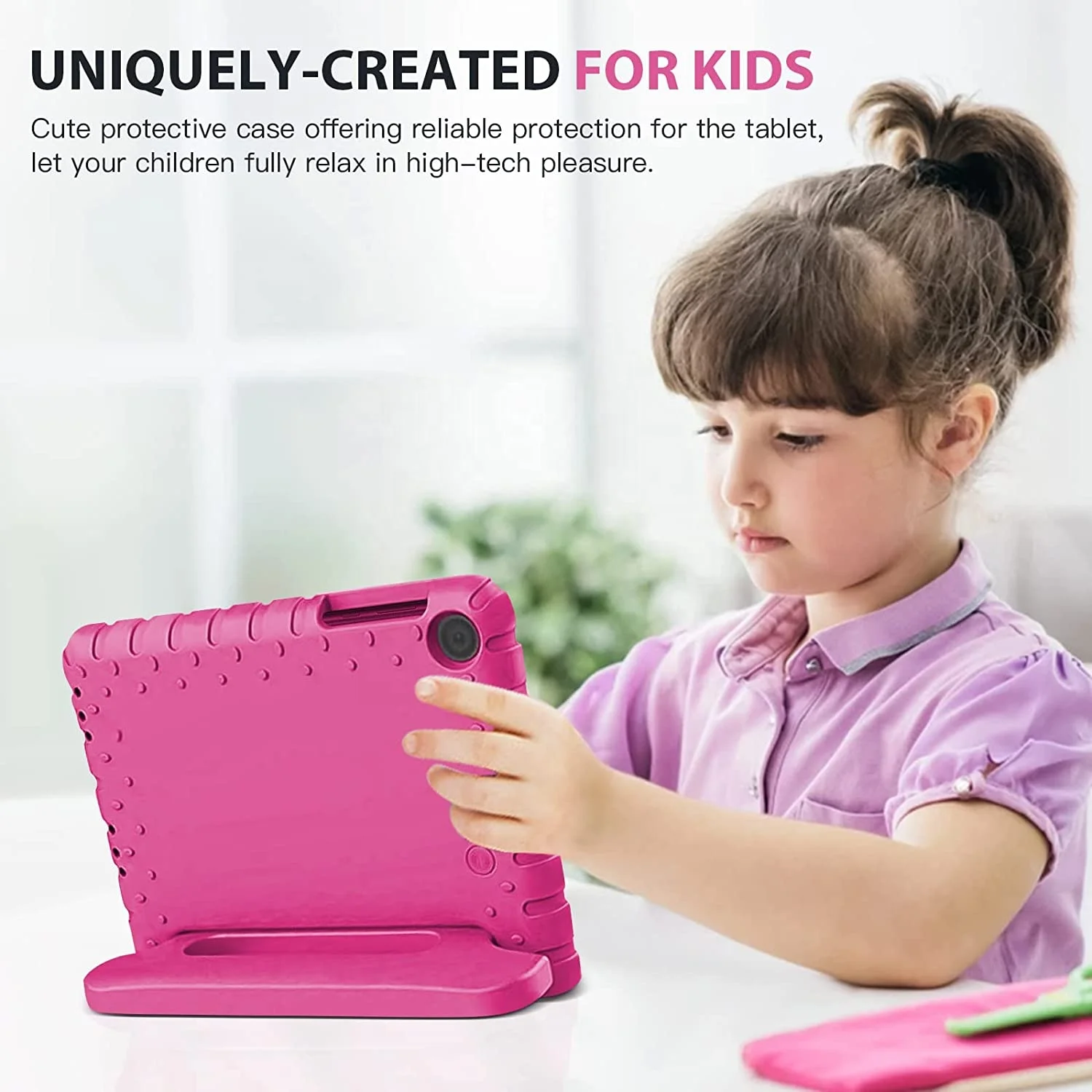 Onn 10.1 Tablet Case, Children Friendly DIY Cartoon EVA Foam Protective Handle Stand Cover Onn 10 1 Inch Folding Handle Stand Shoulder Strap Blue