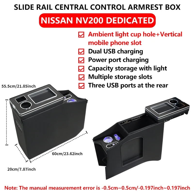 Console Box Special Car Armrest Nissan NV200 - In Stock