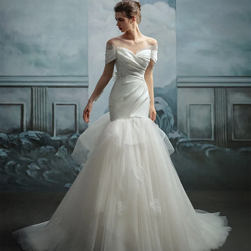 plus size mermaid wedding dress Long Sleevess V neck Bridal gowns for Wanna know where to get a perfect dress for your event Ana's Dream Plus Size Wedding