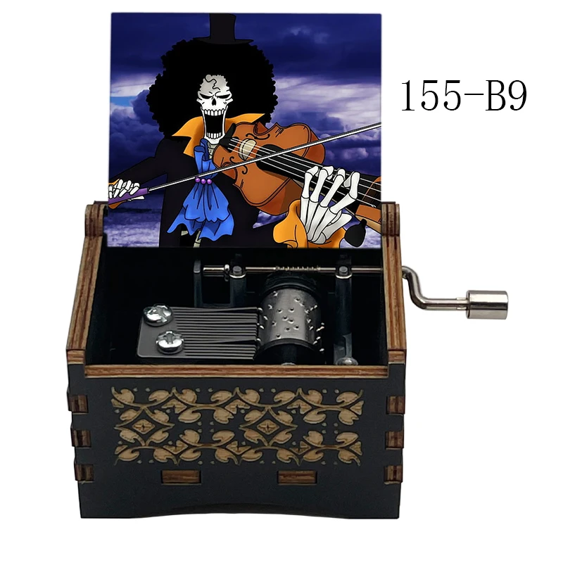 Vintage Anime Bink's Sake Music Box - Hand Crank Wooden Gift for