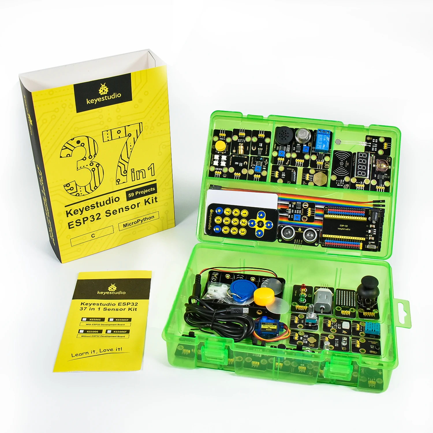 Keyestudio Electronic Starter Kit Esp32 37 In 1 Sensor Kit With Esp32 ...