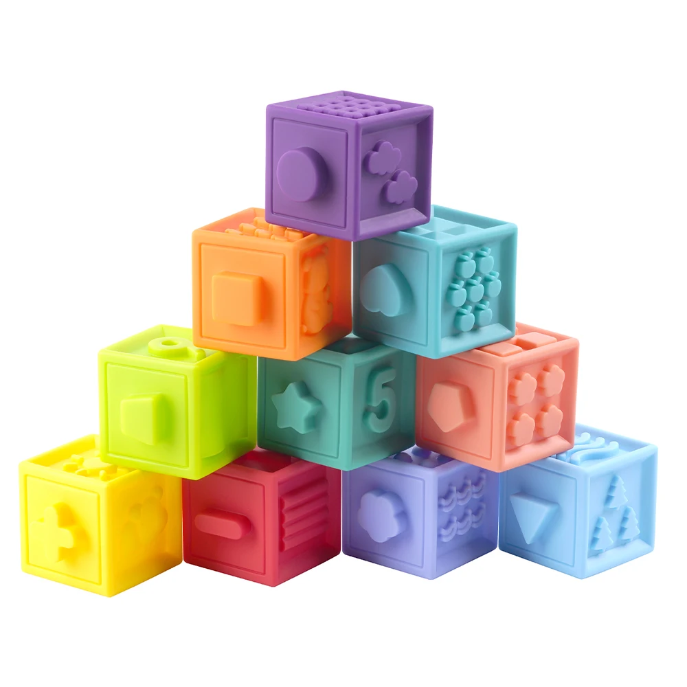 100 Cubi Acrilici Arcobaleno Per Bambini &ndash; Set Di Blocchi Da Costruzione Impilabili, 10 Colori, Per Giochi Creativi E Educativi