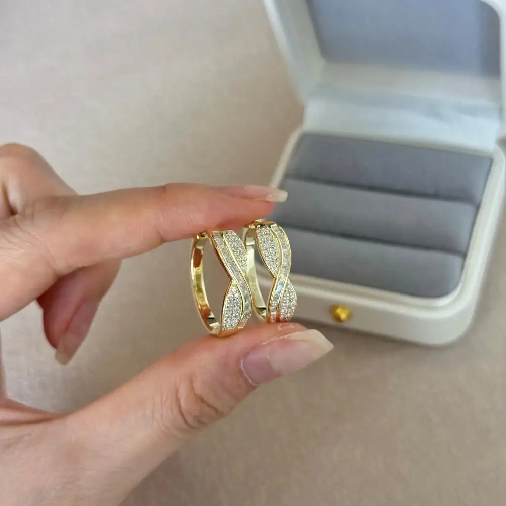 KAKODIY Gold Plated Hoop Earrings Accessories Women Luxury Engagement Silver 925 Earrings detail 3