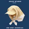Yellow [small fresh small plaid headscarf hat]]