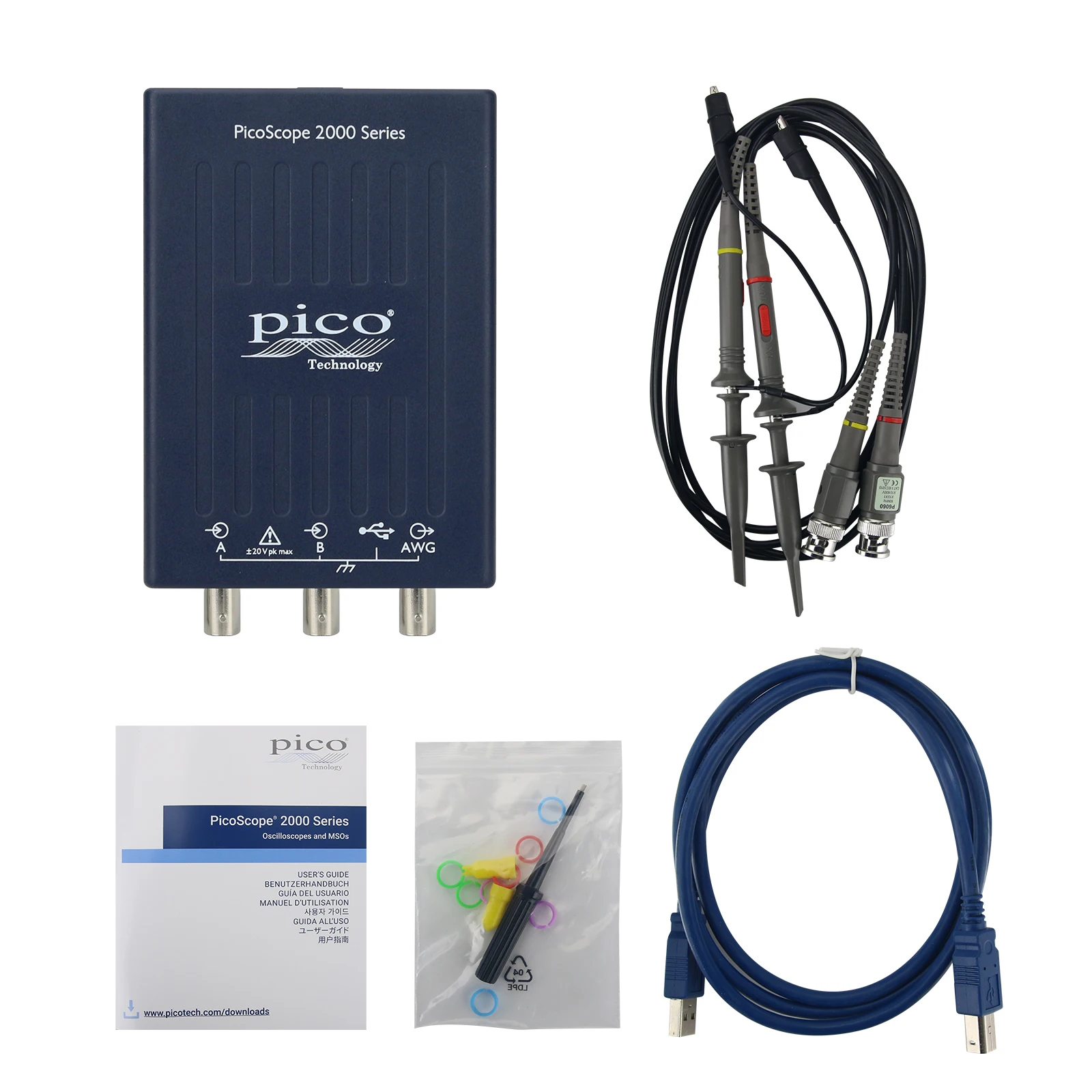 PicoScope 2000 Series 2204A 10MHz 100MS/s 5-in-1 Portable Oscilloscope 2 Channel Oscilloscope