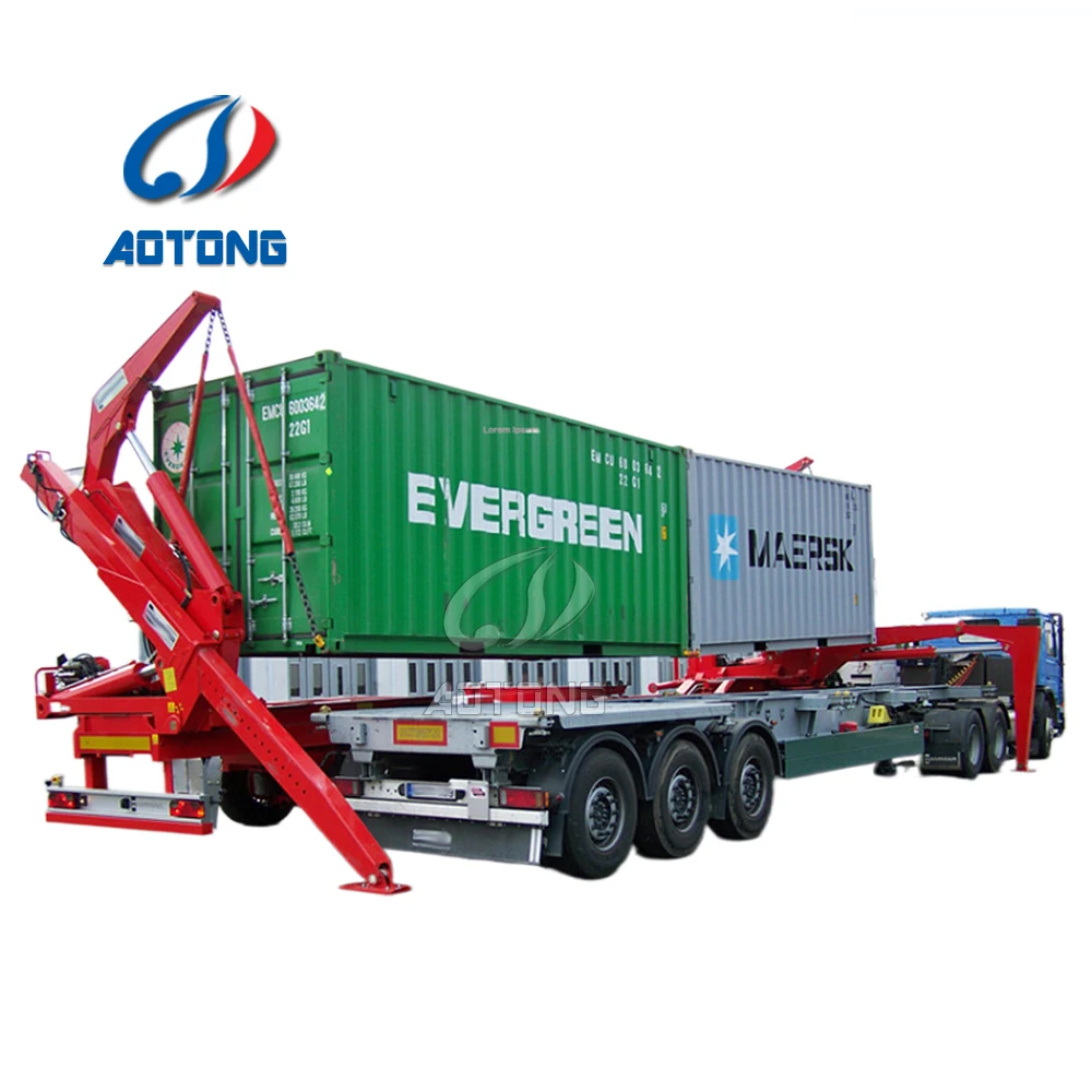 40ft Self Loading Container Truck Semi Trailer 37ton 20ft 40ft ...