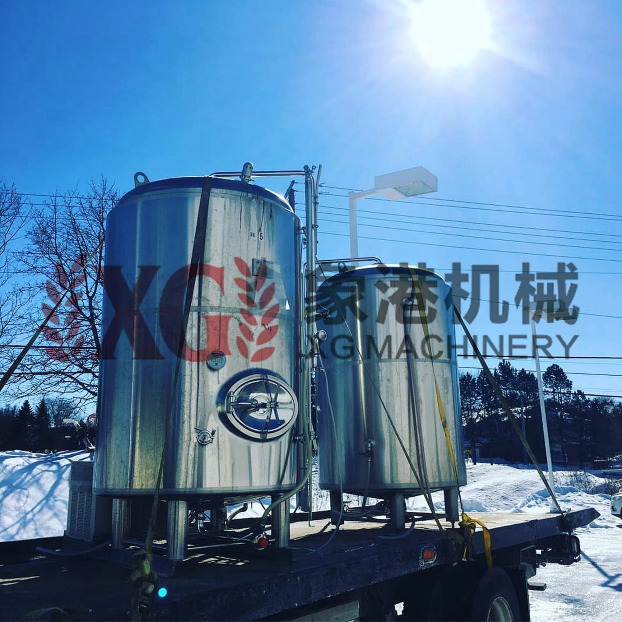 Одностенный горизонтальный Штабелируемый яркий пивной бак 1200L 12HL 10BBL