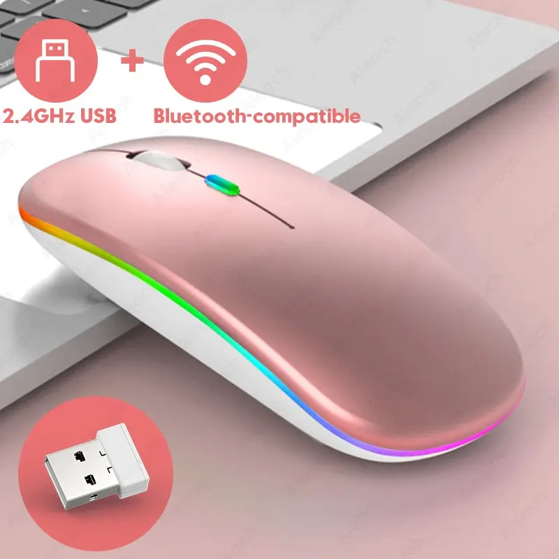 Souris Sans Fil Bluetooth – Fine, Noire – 3 Boutons, 1000 DPI – Générique