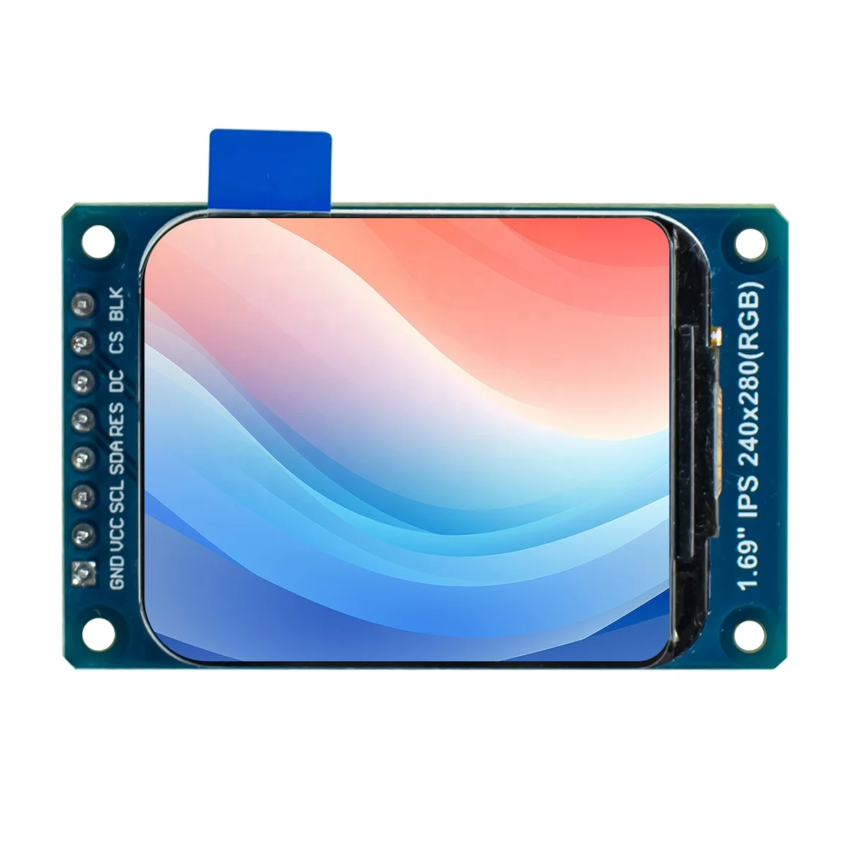 128x32 Graphic COG LCD | STN- Blue with Side White Backlight