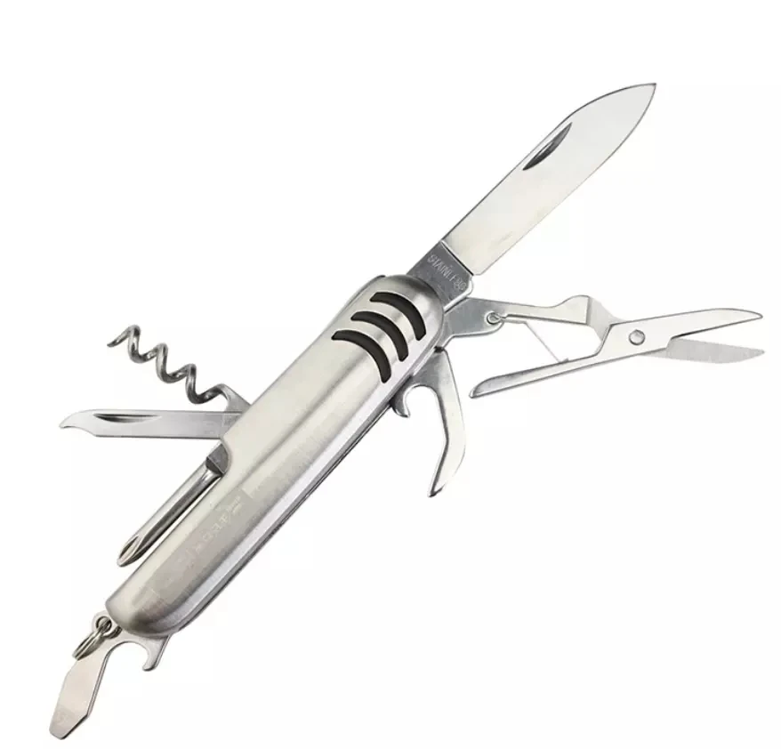 1MOQ Amazon Hot Small Folding Pocket Knife Keychain Swiss Knife Multi Functions Swiss Knife Gift Set