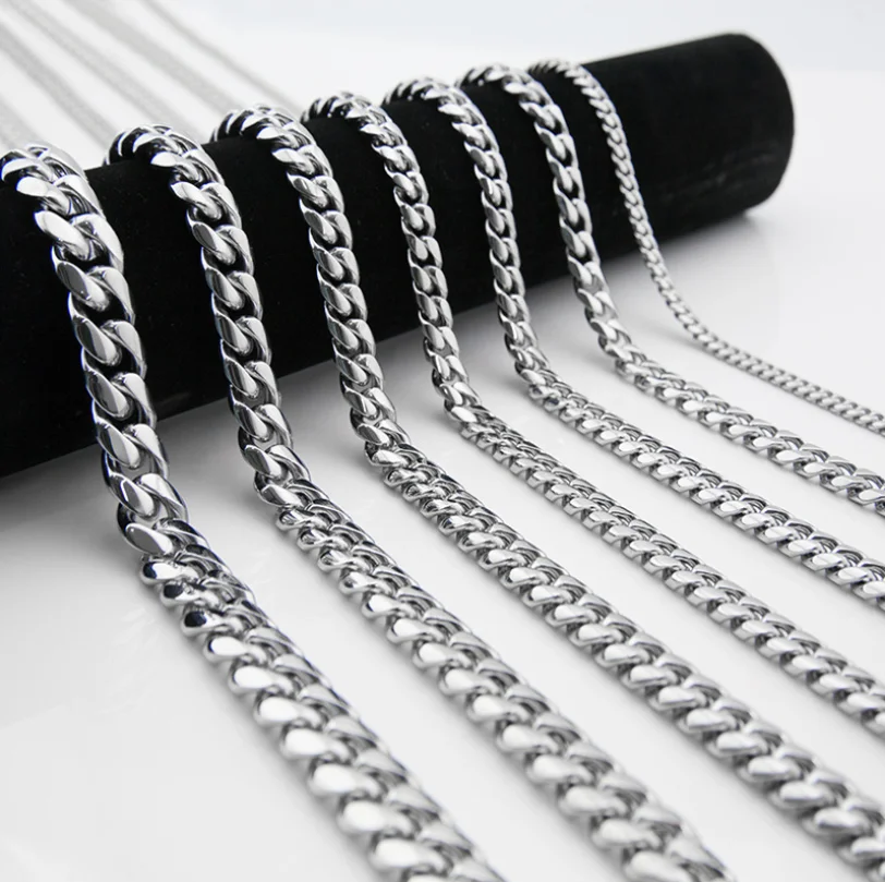 18k Gold Plated Stainless Steel Cuban Link Chain Necklace