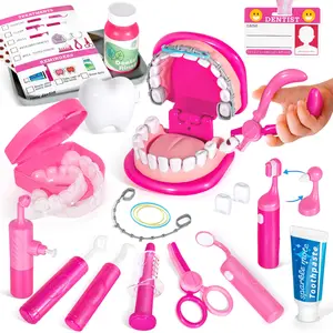 EPT Wholesale 24 Pieces Plastic Dentist Set Toys Role Play House Toys Pre-school Children Educational Toys Doctor Medical Set