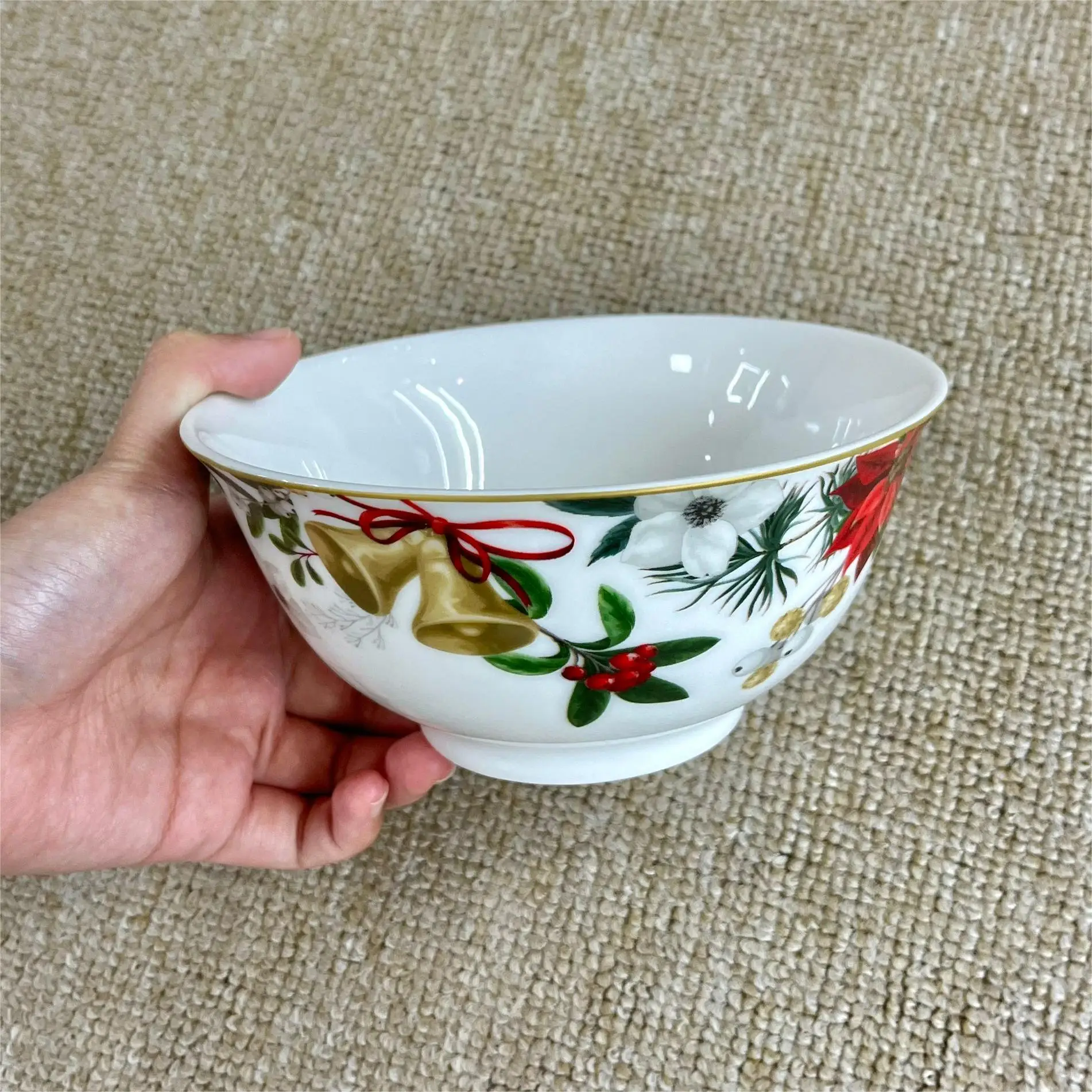 Good Selling American Christmas Salad Fruit Noodles Cereal Porcelain Dishes Bowl supplier