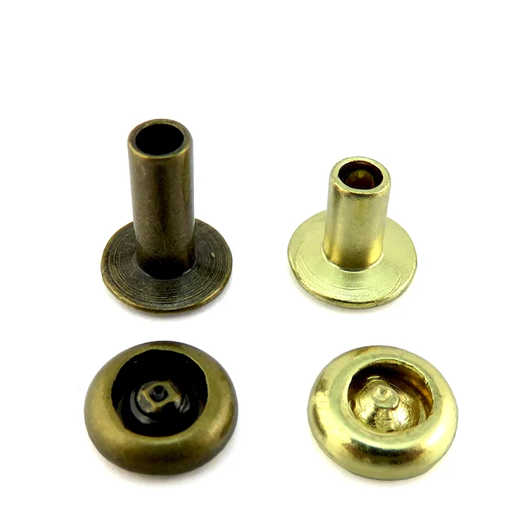 Custom Brass Flat Head Semi Tubular Rivet For Handbags Leather - Buy ...