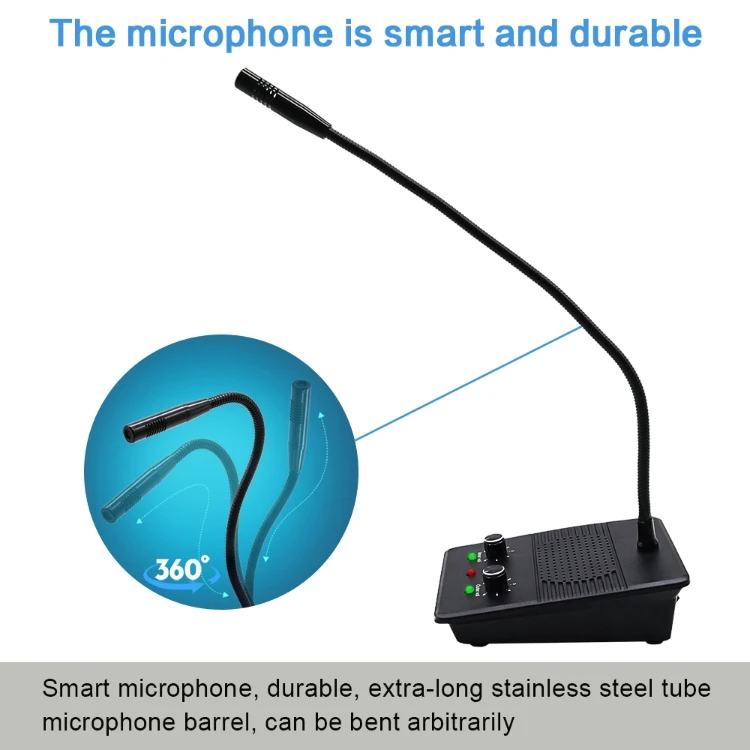 2025 Daytech  WI09 Free Touch Two Way Window Intercom System Bank Window Intercom Speaker