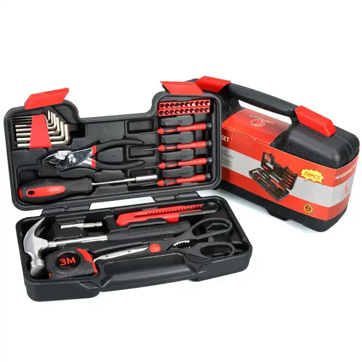 FLZOSPER 39-Piece General Household Tool Set With Portable Toolbox (Red) - View #3