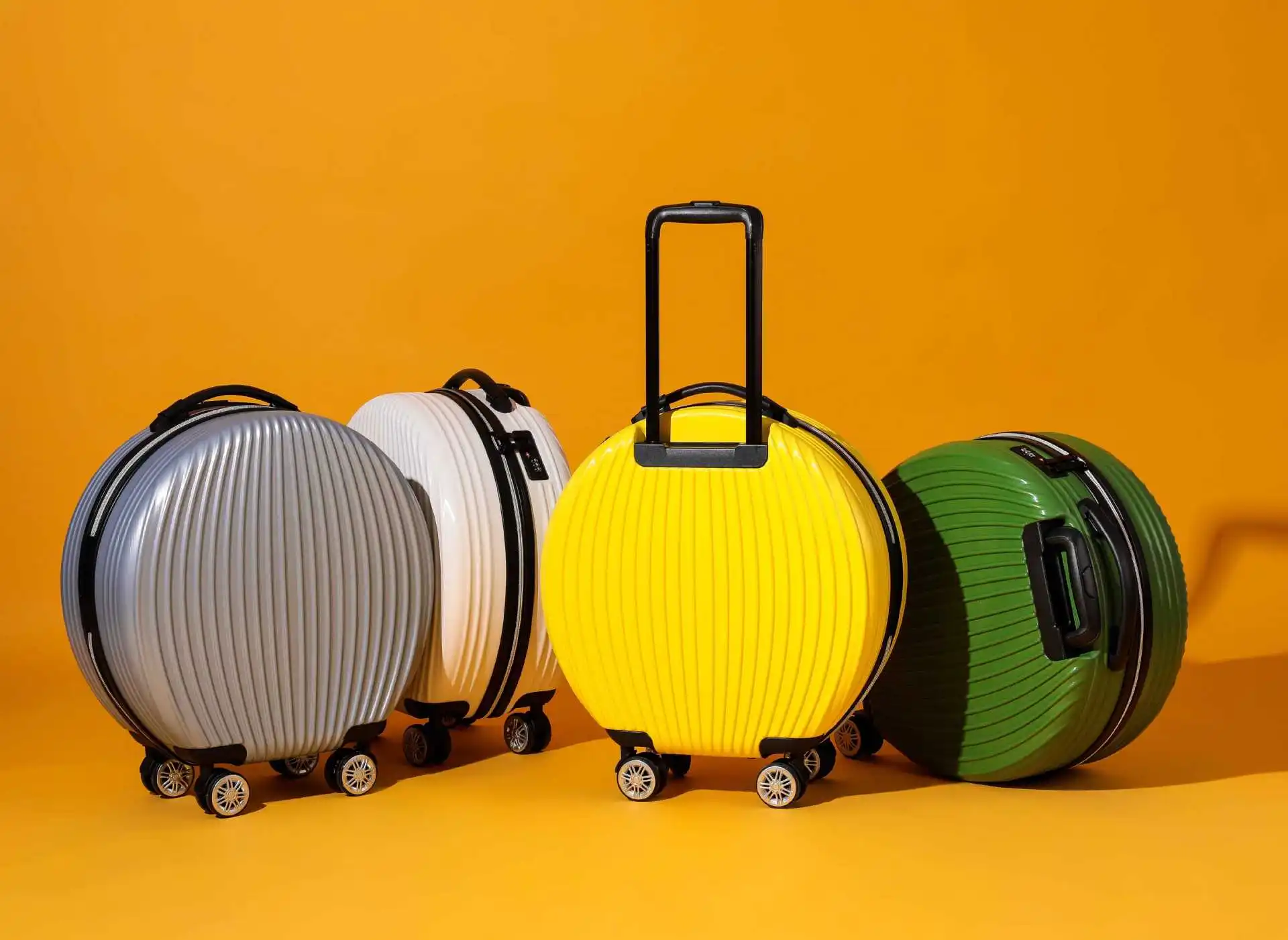 Custom logo 18 Inch Round Travelling Suitcase Zipper Small Trolley Luggage Travel Box 2 Pieces Boarding case