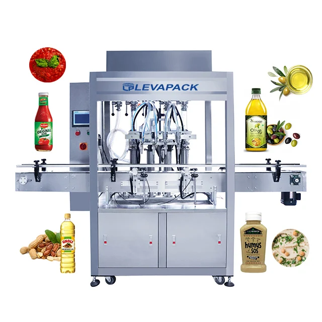 Levapack Automatic Soy Sauce Cooking Oil Tomato Paste Filling and Sealing Packaging Line