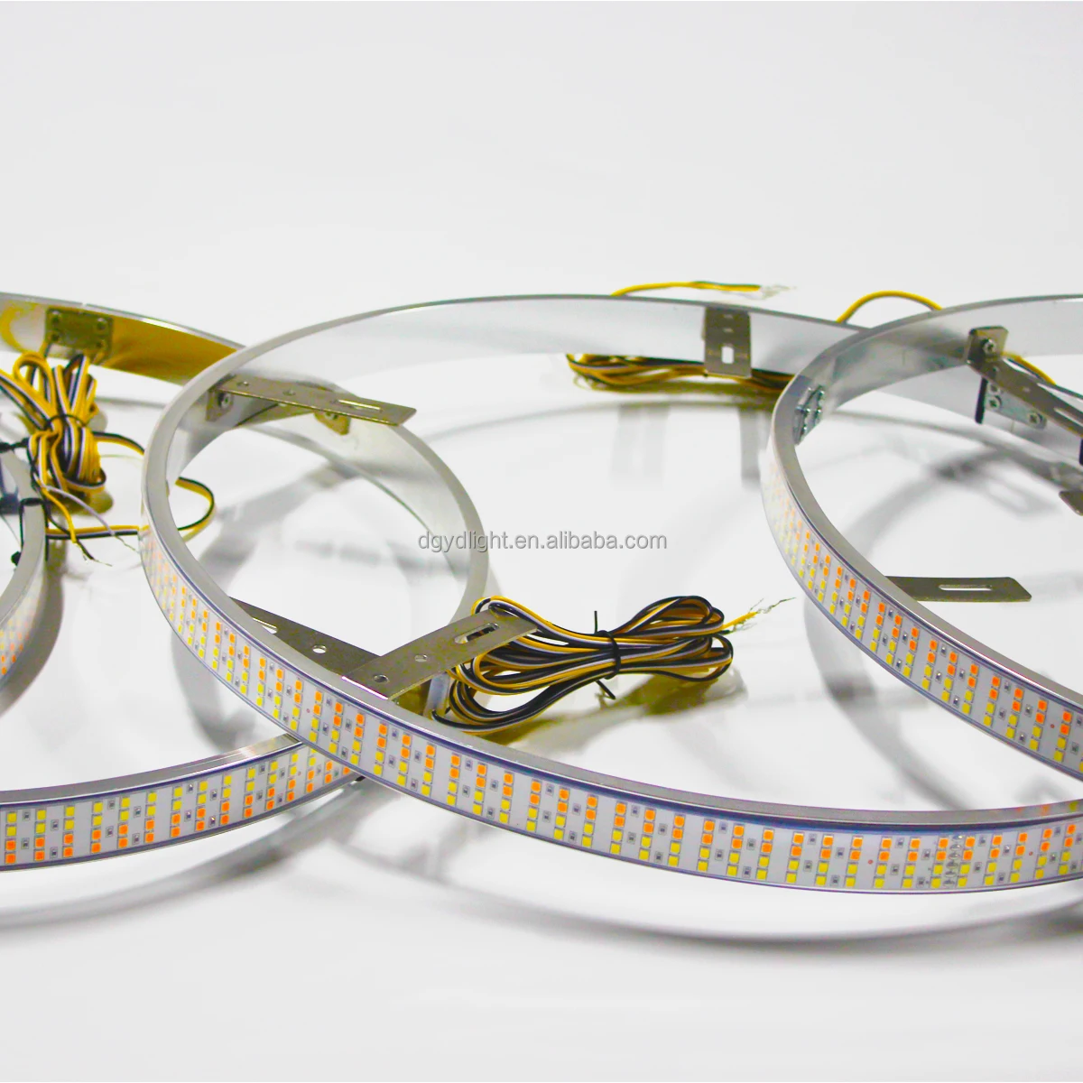 Sequential Animation Quad Row Switchback Wheel Lights Ring With White