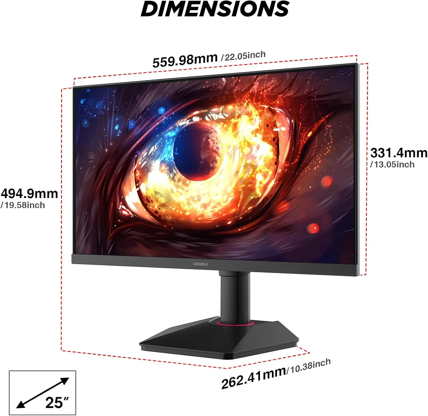 KOORUI 25E3A 25インチディスプレイ KOORUI 25E3A 25インチディスプレイ KOORUI Gaming Monitor 25-inch