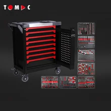 TOMAC 8-Drawer Heavy Duty Tool Cabinet with Tools Large Rolling Cabinet, Includes 321PCS Tools in 7 Drawers