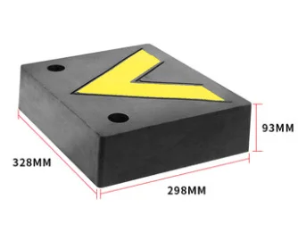 330*300*95mm Reflective Solid Rubber Truck Parking Bumper Block Leveler 100% Recycled Eco-Friendly Roadway Product supplier