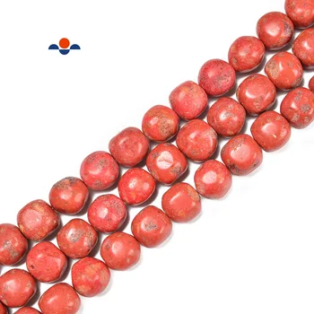 Natural Coral Nice 16mm Natural Red Sponge Coral Round Cube Gemstone Loose Beads for Jewelry Making