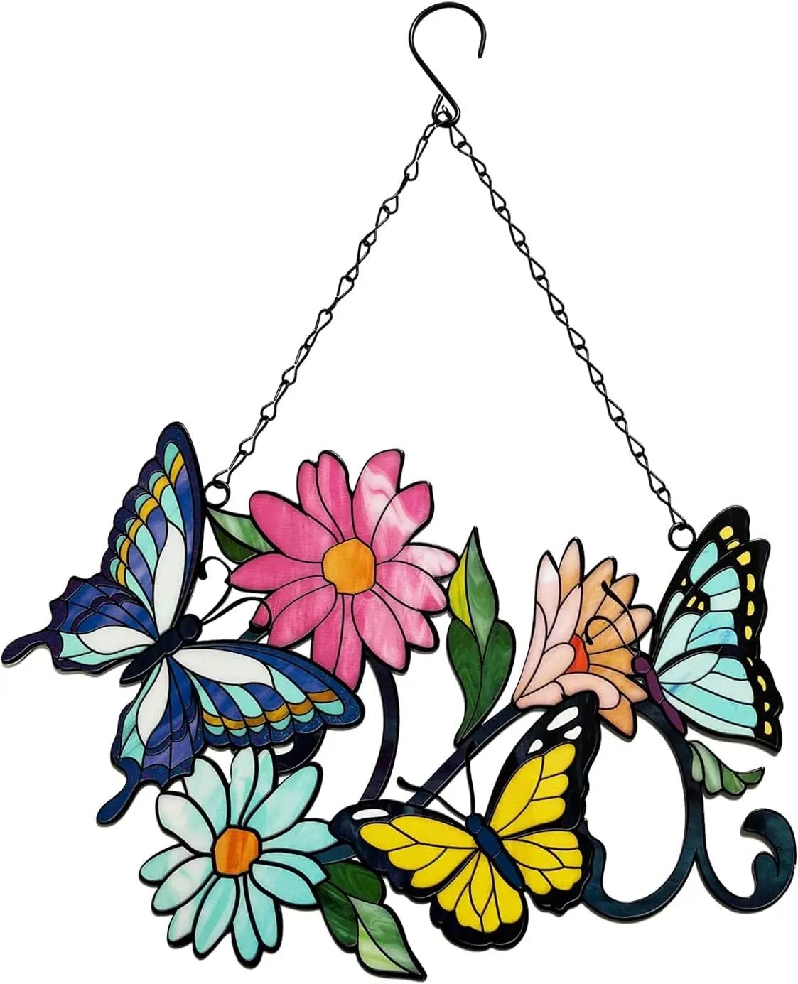 Metal Butterfly Wall On The Branch Leaves Metal Sculpture Silhouette  Branch Wall Hanging Sign 