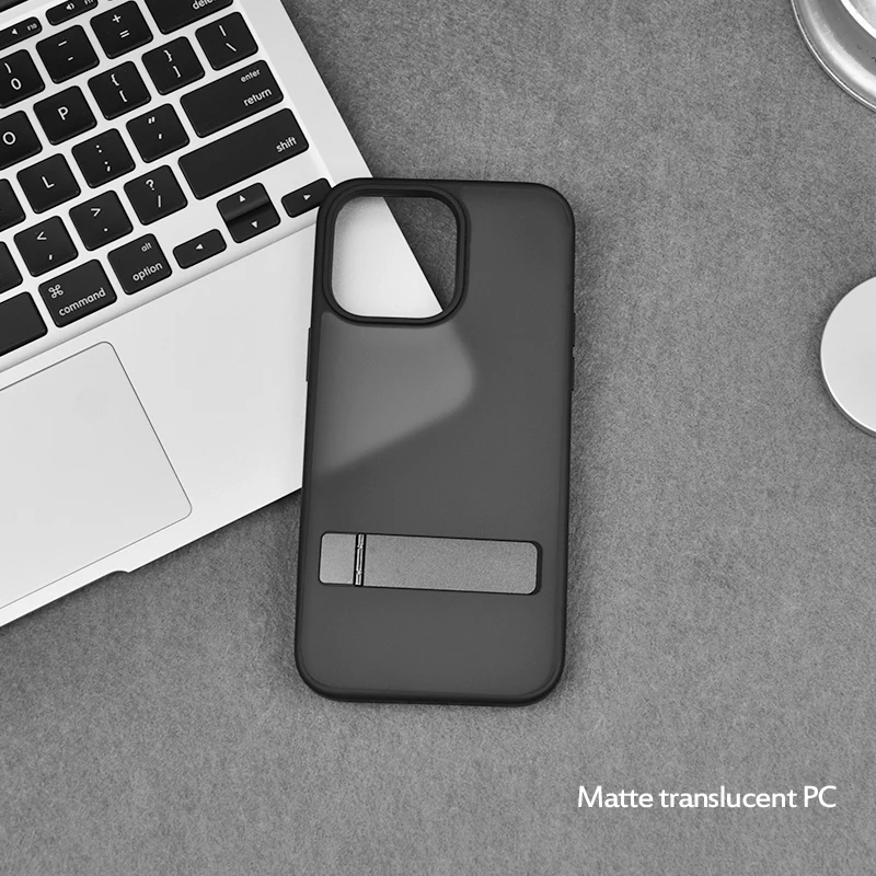 New Rubber Coated Phone Case With Aluminum Kickstand