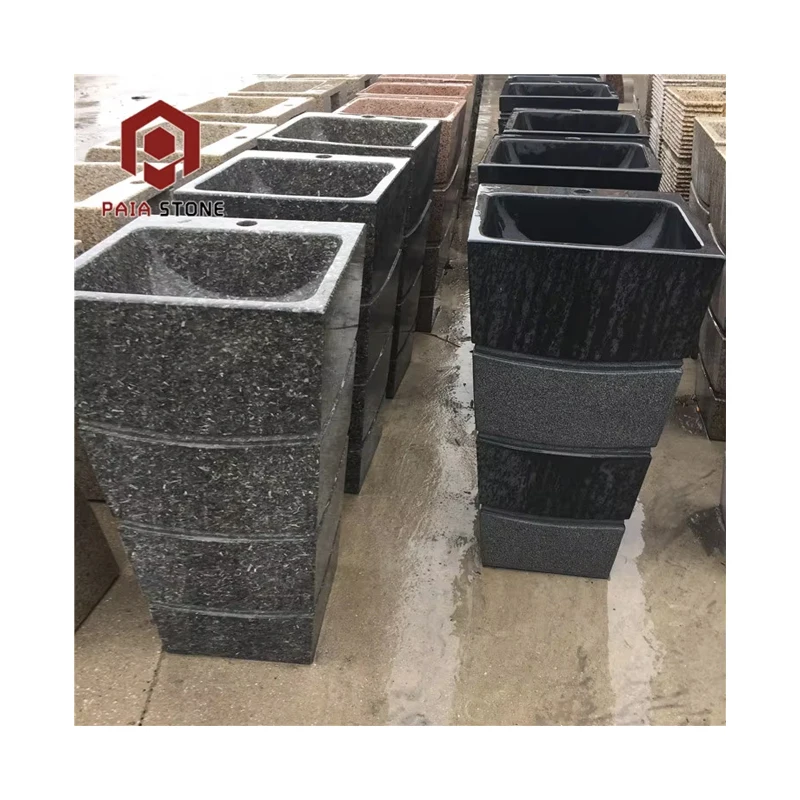 Outdoor Natural Granite Stone Pedestal Sink Bathroom Countertop