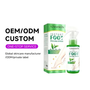 OEM ODM Private Label Hot Selling Moisturizing Soften Foot Care Scrub Product Dead Skin Removal Liquid Foot Exfoliating Spray