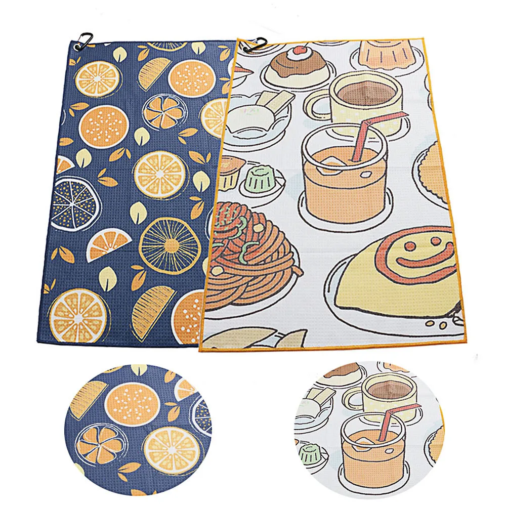Microfiber Waffle Golf Ball Towels Cleaning Towel Custom Logo Golf Accessories Sublimation Golf Towels With Grommet and Hook supplier
