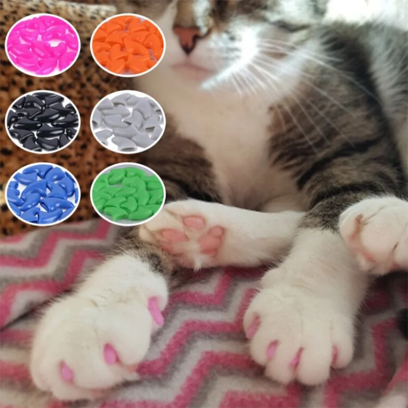 New FASHION colorful Cat Nail cover soft cat Claw Soft Paws 20 PCS/lot with free Adhesive Glue Size XS S M LGift for pet