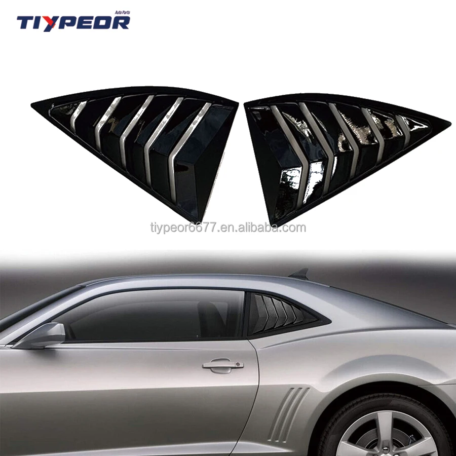 product hot selling quarter style gloss black car side window louver for chevrolet camaro 5th gen 2010   2015 2011 2012 2013 2014-3