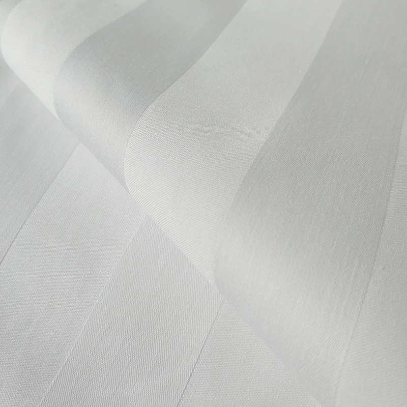 Hotel Textile 100 Cotton Bedding 250 Tc White Stripe Satin Fabric
