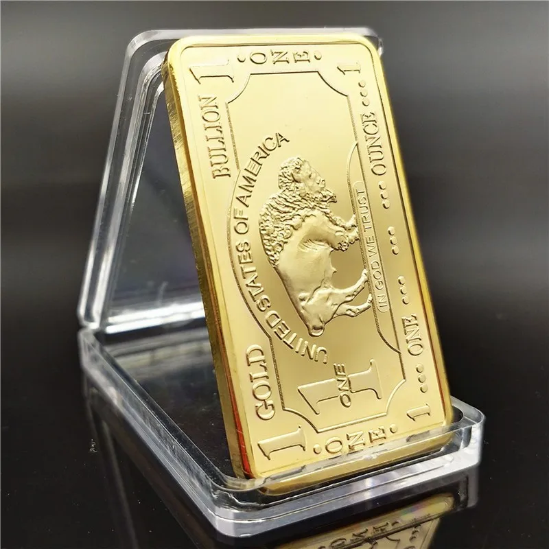 Custom Golden Square Engraved Creativity Commemorative Coin Gold Plated ...
