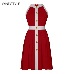 Custom Ladies Knit Dress Muslim Style Print Pleated Fitness Apparel for Summer Autumn Winter Natural Waistline Beaded Front