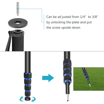Professional 65-inch Camera Aluminium Monopod with Folding Three Feet Support Stand for Sony Canon Nikon DSLR Camera product image