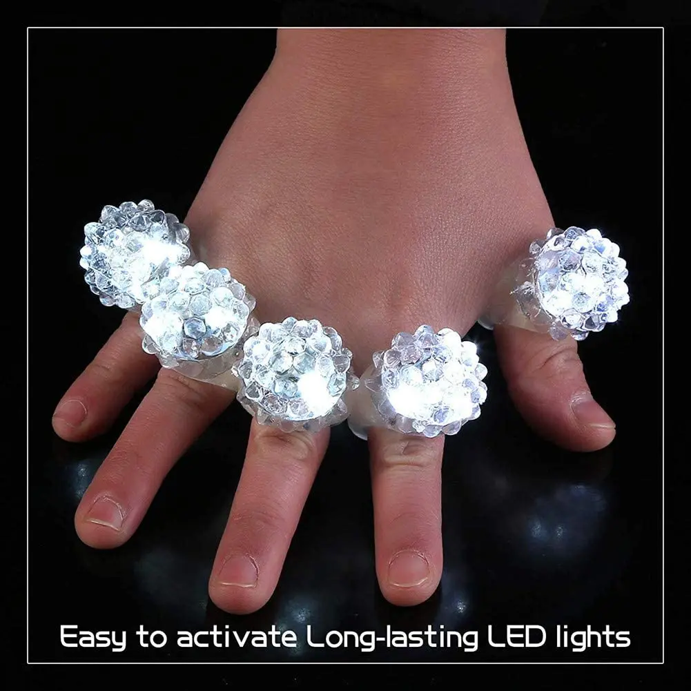 Led Flashing Jelly Rings / Soft Jelly Bumpy Light Up Rings For Rave Or