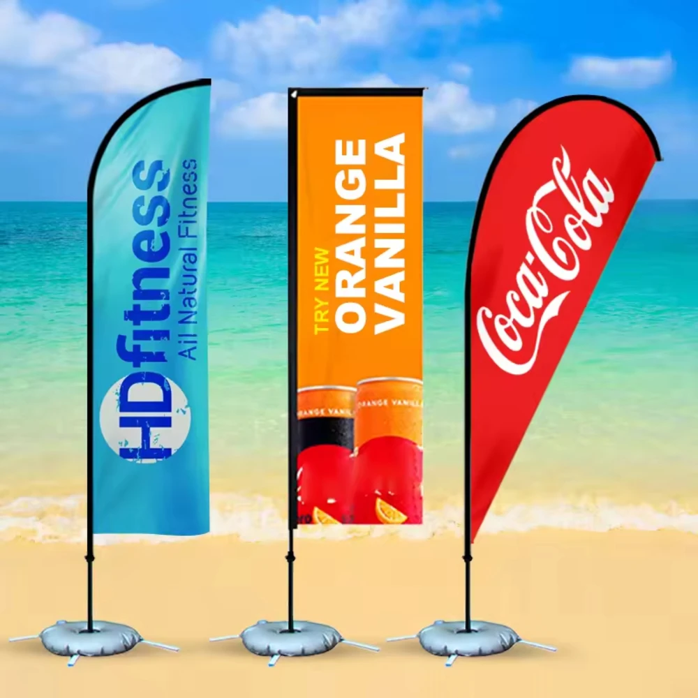 Wind Blade Flag Promoted Polyester Fabric Telescopic Bow Sailing Flag for Advertising