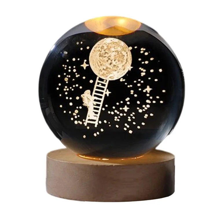 Table Lamp 3d Moon Planet Crystal Moon Night Light Cute USB Lamps for Children Bedroom Decoration Home Night Light