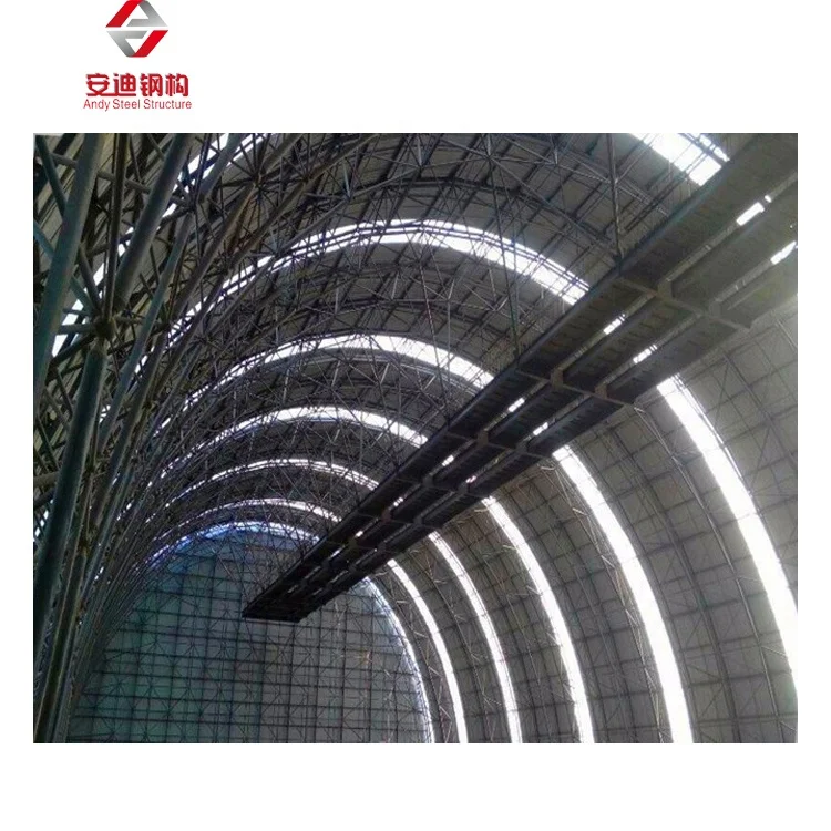 Steel Space Frame Grid Structure Coal Yard Bunker Shed Dome Industrial Storage House