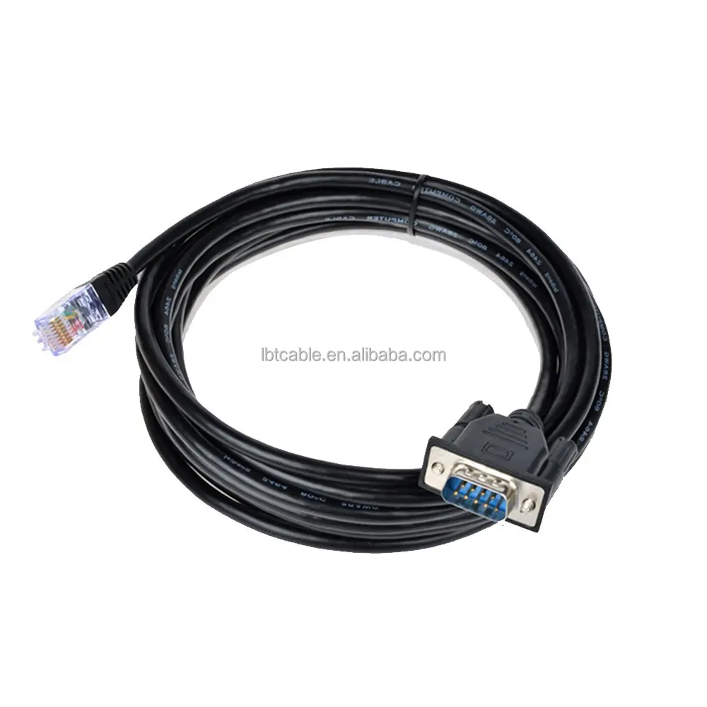 Câble Console RJ45 Vers RS232 DB9 Femelle - 1.8 M, Pour Routeur Cisco, Commutateur, Pare-feu - 2