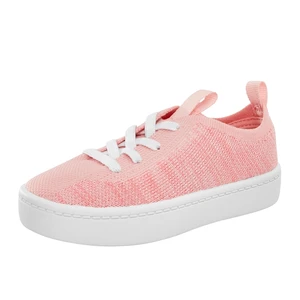Women Pink Knit Platform Sneakers White Laces Comfort Casual Daily Walking Light Sport Shopping Leisure Fresh Style Wholesale