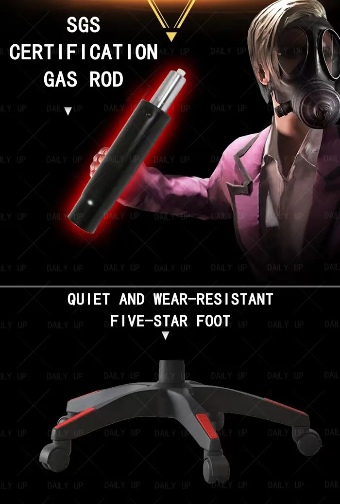 Swivel Adjustable Leather Gaming Chair With Headrest Faux Leather Silla Gaming Office Computer Racing Chair For E-Sport Gamers