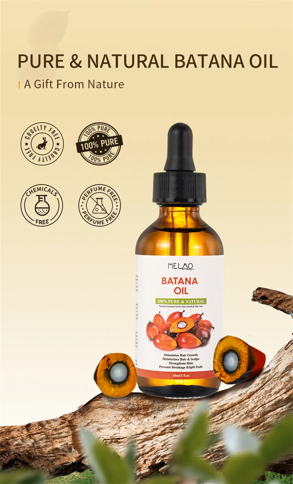 Hot Selling Natural Organic Hair Care Products Custom Hair Growth Oil Batana Oil for Hair Growth