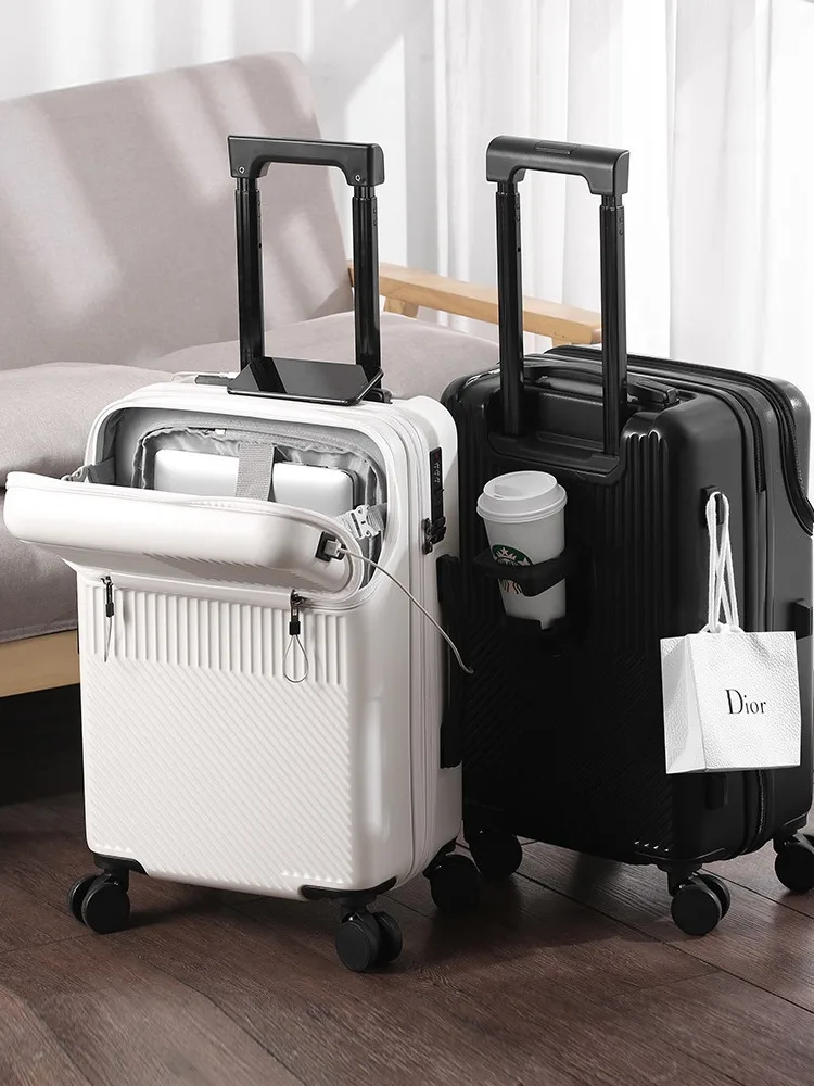 Valise Cabine Rigide TSA - 20 Pouces, Aluminium, Roues Silencieuses, Extension 10%, USB